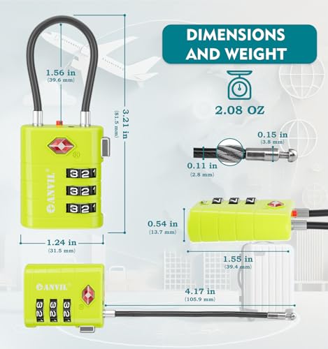 TSA Approved Luggage Locks (3 COLORS)