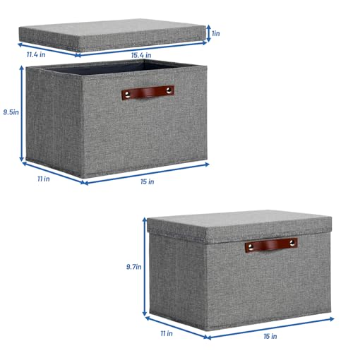Storage Bins with Lids 2 (15×11×9.5 / A-Gray)