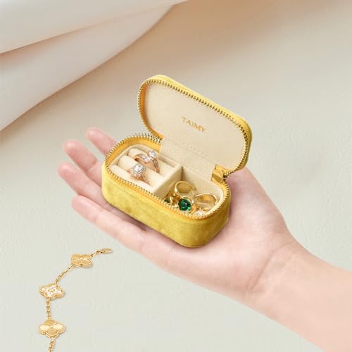 Small Travel Jewelry Case (Mini-Yellow / Small Rectangle)