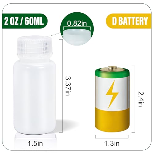 2 oz Small Plastic Bottles with Caps (Translucent / 2 oz)