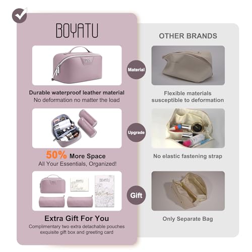 Travel Makeup Bag Cosmetic Bags for Women (L28Purple)