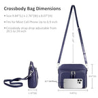 Genuine Leather Crossbody Bags for Women Travel Wallet Purse Navy (Navy Blue)