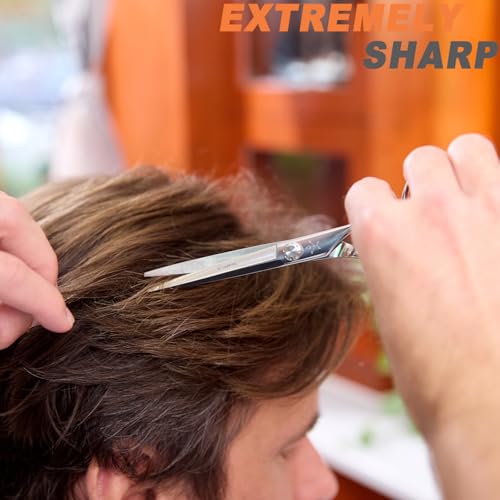 High end Professional Extremely Very Sharp Barber Hair Cutting Scissors Hairdresser Shears For Hair 6 Inches Haircut Scissor Made Of Stainless Steel Alloy For Hairdressing Salon and Home Use (Sword Shears / 6 Inch)