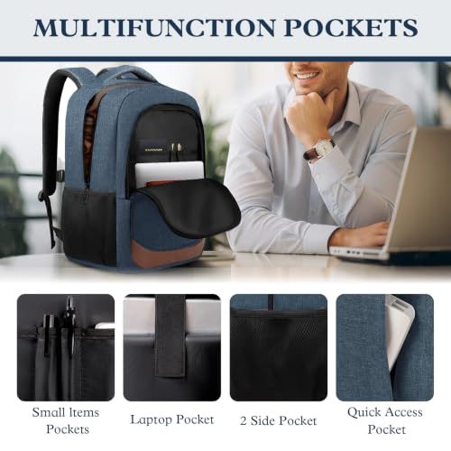 Travel Laptop Backpack 17 Inch (Blue Brown / 17.3 Inch(40L))