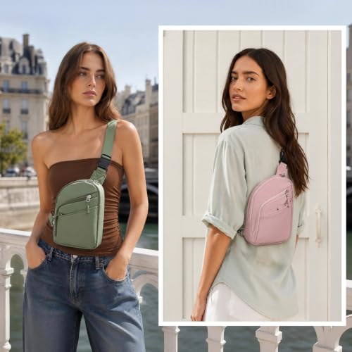 Anti Theft Crossbody Bag for Women Girls (Pink)