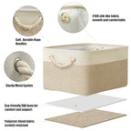 15.7" x 12" Wide & Low Fabric Storage Bin (Beige / Wide & Low - 15.75" x 12" x 8.25")