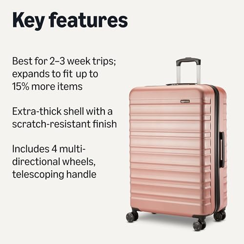 30" Hardside Large Checked Luggage (Rose Gold / Large Checked)