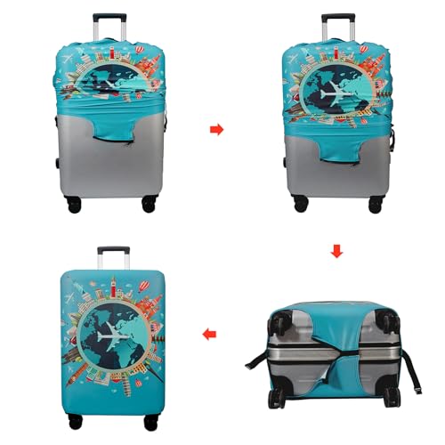 Travel Luggage Cover Suitcase Cover Protector Skins 18 (A15 Go Travel / M (for 22--24 inch luggage))