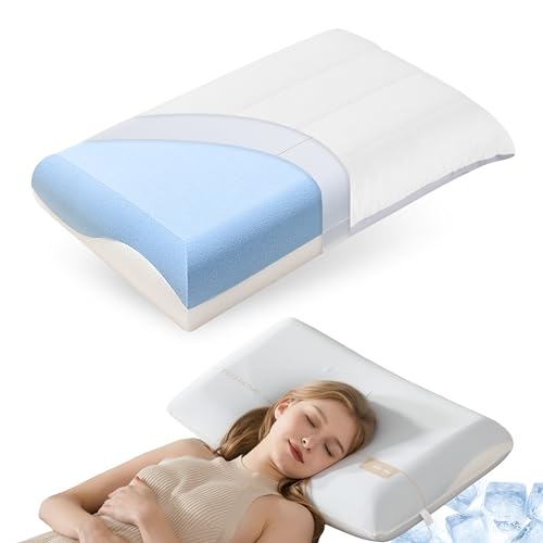 Cooling Memory Foam Pillow for Neck Pain Relief (26x16x5")