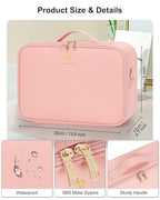 Travel Makeup Bag With LED Mirror (01-Pink / 2-Medium)