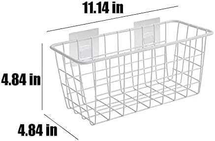 2 Set LeleCAT Hanging Wall Basket Organizer Over the Cabinet Door Adhesive Wire - Image 5