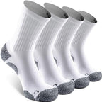 Cushioned Compression Unisex Mid (Large / White (4 Pairs))