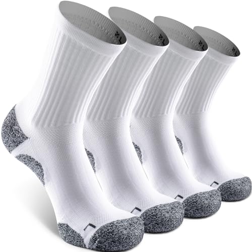 Cushioned Compression Unisex Mid (Large / White (4 Pairs))