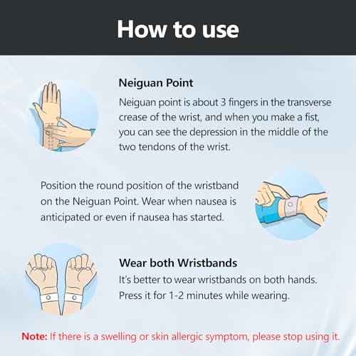 Motion Sickness Wristband (Large, 2 Pairs / Black)