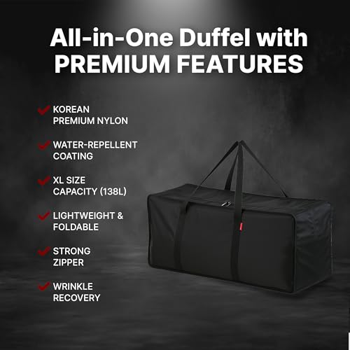 Professional Quality Large Nylon Duffel Bag (138L (35.4"x19"x12.6"))