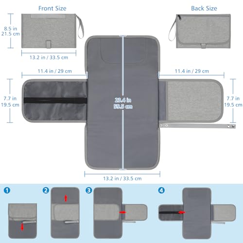 Portable Diaper Changing Pad (Grey-Style A)