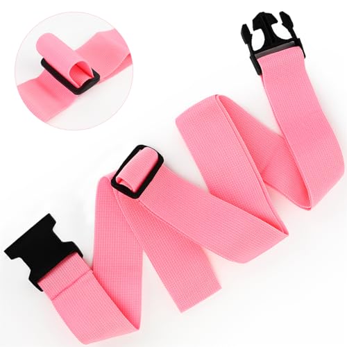 Luggage Straps for Suitcases (2Pcs Pink / 45 In Connect)