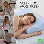Queen Contour Memory Foam Pillow for Neck Pain Relief (Blue / Extra Queen Size)