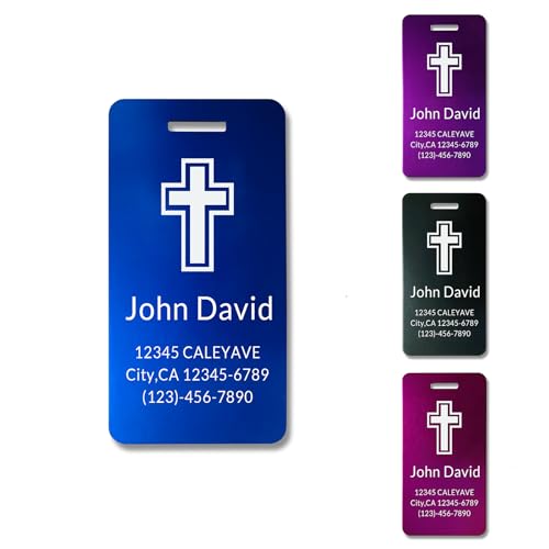 5Pack) Custom Personalized Luggage Tags-Customized Unique tag for Suitcase Backpack Travel,Bags ((3.8 × 2) Multicolored) ((3.8 × 2)multicolored)