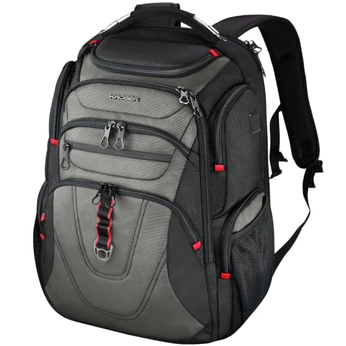 Travel Laptop Backpack 17.3 Inch XL Computer Backpack for Men (Black/Army Green / 17.3 inch)