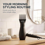 2Pcs Black Plastic Universal Blow Hair Dryer Comb Attachment for Straightening