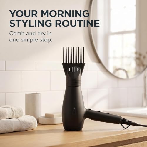 2Pcs Black Plastic Universal Blow Hair Dryer Comb Attachment for Straightening