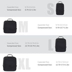4 Set Compression Packing Cubes Travel (Black)