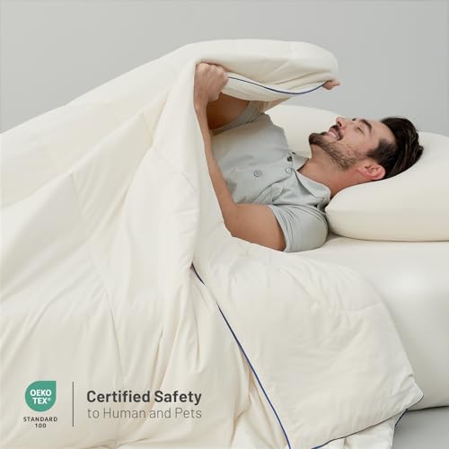Outlast Cooling Comforter (Snow Ivory With Navy Trim / Classic 60"x80")