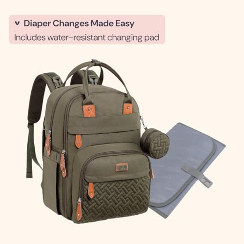 Diaper Bag Backpack (Large / Army Green)
