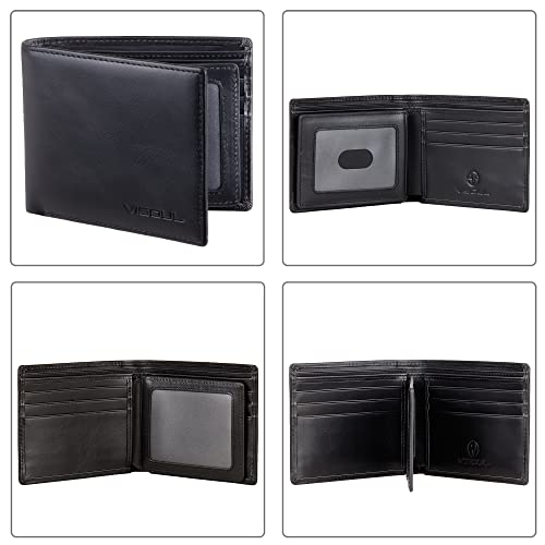 Mens Wallet with RFID Blocking 2 ID Windows (Black)