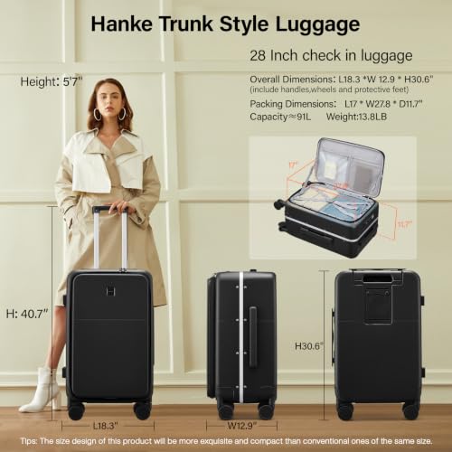28 Inch Checked Luggage (Jet Black / 28 Inch)