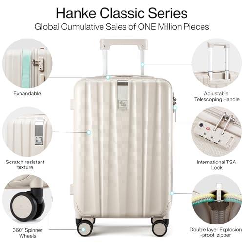 Expandable Hard Shell Luggage Sets (2 Pc Set EXT (20/29) / Ivory White)
