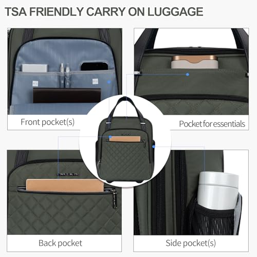 Underseat Carry On Wheeled 16" Bag with Wheels (Army Green / 16 Inch Roller)