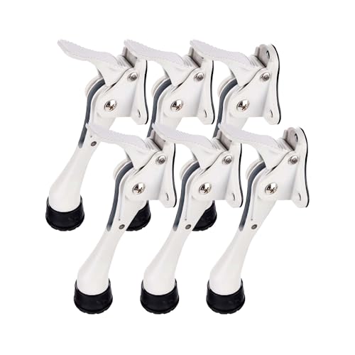 6 Stoppers Kickdown Door Stop for Bottom of Door (White / 4 INCH X 6 PACK)