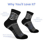 Ankle Compression Socks Women Men Plantar Fasciitis Relief 5 Pairs (Small / Black+white+dark Grey（5 Pairs Gift Box）)