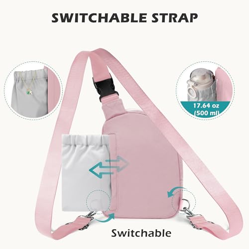 Anti Theft Crossbody Bag for Women Girls (Pink)