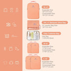 Lightweight Compression Packing Cubes for Suitcases (Peach / 7 Set)