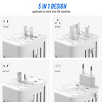 Universal International Power Travel Plug Adapter (White Grey)