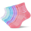 Ankle Compression Socks Women Men Plantar Fasciitis Relief 3 Pairs (Small / White+cyan+blue+purple+pink(5 Pairs))