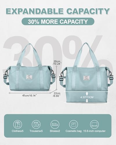 Weekender Duffel Bags for Travel Women Carry On Personal Item Hospital Gym (B3-blue-expandable / X-large)