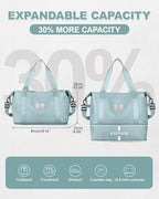 Weekender Duffel Bags for Travel Women Carry On Personal Item Hospital Gym (B3-blue-expandable / X-large)