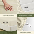 100% Egyptian Cotton Queen Size Sheets Set (Queen / 07 - Sand)