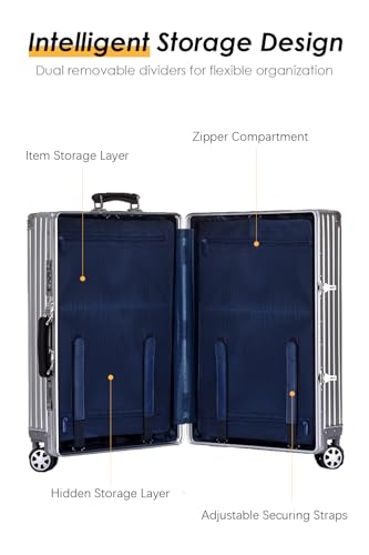 20 Inch All Aluminum Carry On Luggage with Leather Handle (Gold / Carry on 20inch)