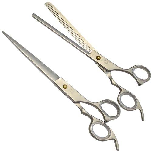 Professional Hair Cutting And Thinning Pet Grooming Scissors (Silver / PetCraft Series)