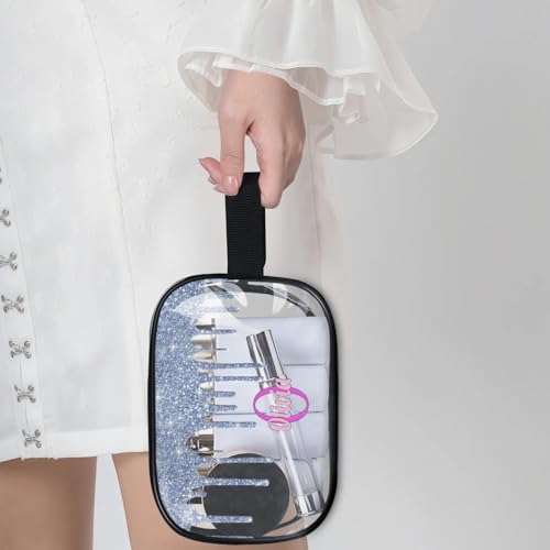 Custom Travel Clear Cosmetic Bag with Name (Blue A)