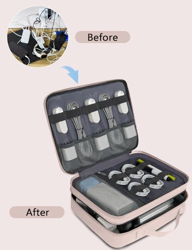Travel Cord Organizer for Women (Pink / Large)