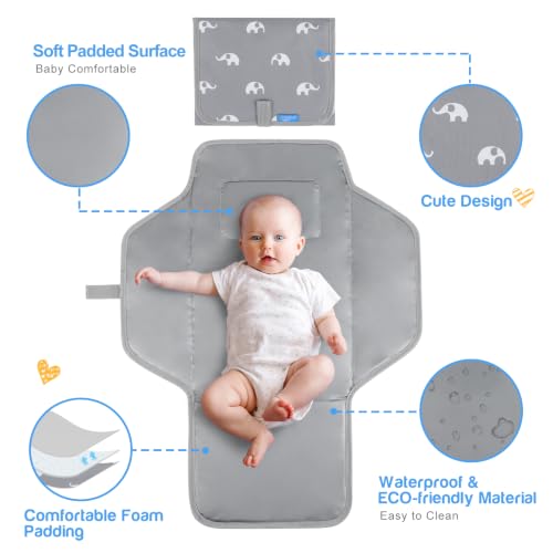 Portable Changing Pad (Gray-Elephant)