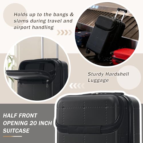 Luggage Sets 5 Piece (3-piece Set(20/24/28) / Black(20 top-open))