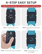 Travelkin Luggage Straps TSA Approved (Lock grain-Blue)