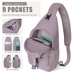 Crossbody Bags for Women Men Trendy Sling Bag Backpack Chest Bag (Large / Light Purple)